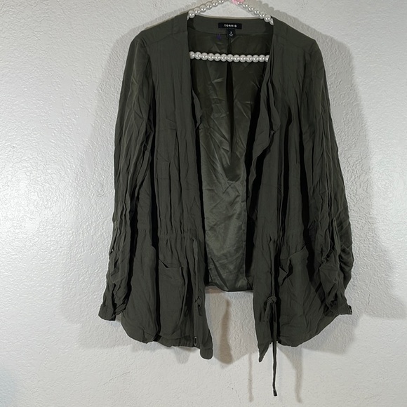 TORRID OLIVE GREEN DRAPE ANORAK SIZE 2XL - Picture 2 of 14